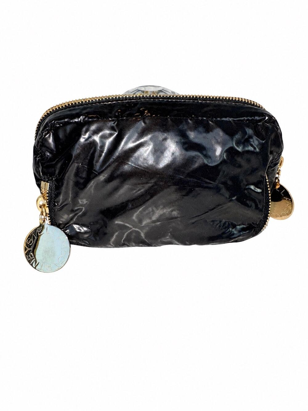 Stella McCartney Black Patent Novelty Cosmetic Pouch / Clutch